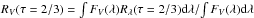 Mathematical equation: \hbox{$R_V(\tau=2/3)=\int F_V(\lambda)R_{\lambda}(\tau=2/3){\rm d}\lambda/\!\int F_V(\lambda){\rm d}\lambda$}