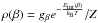 Mathematical equation: \hbox{$\rho (\beta) = g_{\beta} e^{-\frac{E_{\rm int}(\beta)}{k_{\rm B}T}} / Z$}
