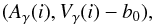 Mathematical equation: \begin{equation} (A_{\gamma}(i), V_{\gamma}(i)-b_{\rm{0}}), \end{equation}