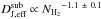 Mathematical equation: \hbox{$D_{\rm J,eff}^{\rm sub} \propto {N_{\rm H_2}}^{-1.1~\pm~0.1}$}
