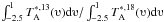 Mathematical equation: \hbox{$\int_{-2.5}^{1}T_{\rm A}^{*,13}(\upsilonup ){\rm d}{\it \upsilonup }/ \int_{-2.5}^{1}T_{\rm A}^{*,18}({\it \upsilonup }){\rm d}{\it \upsilonup }$}