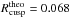 Mathematical equation: \hbox{$R^{\rm{theo}}_{\rm {cusp}} = 0.068$}
