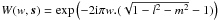 Mathematical equation: \hbox{$W(w,\vec{s})=\exp{\left(-2 {\rm i} \pi w.(\sqrt{1-l^2-m^2}-1)\right)}$}