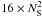 Mathematical equation: \hbox{$16\times N^2_{\rm S}$}