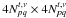 Mathematical equation: \hbox{$4N^{t,\nu}_{pq}\times 4N^{t,\nu}_{pq}$}