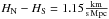 Mathematical equation: \hbox{$H_{\rm N}-H_{\rm S}=1.15\mathrm{\frac{km}{s\,Mpc}}$}