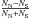 Mathematical equation: \hbox{$\frac{N_{\rm N}-N_{\rm S}}{N_{\rm N}+N_{\rm S}}$}