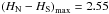 Mathematical equation: \hbox{$\left(H_{\rm N}-H_{\rm S}\right)_{\max}=2.55$}