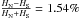 Mathematical equation: \hbox{$\frac{H_{\rm N}-H_{\rm S}}{H_{\rm N}+H_{\rm S}}=1.54\%$}