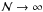 Mathematical equation: \hbox{${\cal N} \rightarrow \infty$}