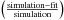 Mathematical equation: \hbox{$\left(\rm\frac{simulation-fit}{simulation}\right)$}