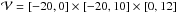 Mathematical equation: \hbox{$\vol=[-20, 0] \times [-20, 10] \times [0, 12]$}