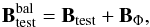 Mathematical equation: \begin{equation} \vBt^{\rm bal}= \vBt + \vB_{\rm \Phi}, \label{eq:Bbal} \end{equation}