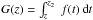 Mathematical equation: \hbox{$G(z)=\int_{z}^{z_2} \ f(t) \, \rmd t$}