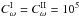 Mathematical equation: \hbox{$C^{\rm I}_\omega=C^{\rm II}_\omega = 10^5$}