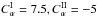 Mathematical equation: \hbox{$C_\alpha^{\rm I}=7.5, C_\alpha^{\rm II}=-5$}