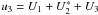 Mathematical equation: \hbox{$u_3=U_1+U^*_2+U_3$}