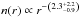 Mathematical equation: \hbox{$n(r)\propto r^{-\left(2.3_{-0.9}^{+2.2}\right)}$}