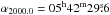 Mathematical equation: \hbox{$\alpha_{2000.0}=05^{\rm h}42^{\rm m}29\fs6$}