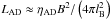 Mathematical equation: \hbox{$L_{\rm AD} \approx \eta_{\rm AD} B^2 / \left(4\pi l_{\rm B}^2\right)$}