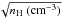 Mathematical equation: \hbox{$\sqrt{n_{\rm H}~({\rm cm}^{-3})}$}