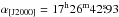Mathematical equation: \hbox{$\alpha_{[\rm{J}2000]}=17^{\rm h}26^{\rm m}42\fs93$}