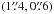 Mathematical equation: \hbox{$(1\farcs4,0\farcs6)$}
