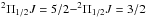 Mathematical equation: \hbox{$^2\Pi_{1/2} J=5/2{-}^2\Pi_{1/2} J=3/2$}
