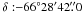 \hbox{${\delta:}{-66^{\circ}}28^{\prime}42\farcs0$}