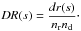 Mathematical equation: \hbox{$DR(s) = \displaystyle\frac{dr(s)}{n_{\rm r} n_{\rm d}}\cdot$}
