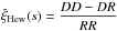Mathematical equation: \hbox{$\hat{\xi}_{\rm Hew}(s)=\displaystyle\frac{DD-DR}{RR}$}