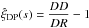 Mathematical equation: \hbox{$\hat{\xi}_{\rm DP}(s)=\displaystyle\frac{DD}{DR}-1$}