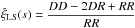 Mathematical equation: \hbox{$\hat{\xi}_{\rm LS}(s)=\displaystyle\frac{DD-2DR+RR}{RR}$}
