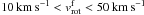 Mathematical equation: \hbox{$10\,\mathrm{km\,s^{-1}} < v_{\mathrm{rot}}^{\mathrm{f}} < 50\,\mathrm{km\,s^{-1}}$}