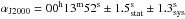 Mathematical equation: \hbox{$\alpha_{\rm J2000}= 00^{\rm h}13^{\rm m}52^{\rm s}\pm 1.5^{\rm s}_{\rm stat}\pm 1.3^{\rm s}_{\rm sys}$}