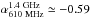 Mathematical equation: \hbox{${\alpha}^{\rm 1.4~GHz}_{\rm 610~MHz} \simeq -0.59$}
