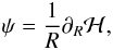 \begin{eqnarray} \psi=\frac{1}{R}\partial_R \spsi, \label{eq:psiaxi} \end{eqnarray}
