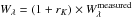 Mathematical equation: \hbox{$W_\lambda = (1+r_K)\times W_\lambda^\mathrm{measured}$}
