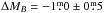 Mathematical equation: \hbox{$\Delta M_{B}=-1\fm0\pm0\fm5$}