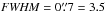 Mathematical equation: \hbox{${\it FWHM} = 0\farcs7=3.5$}