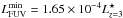 Mathematical equation: \hbox{$L^{\rm min}_{\rm FUV}=1.65\times10^{-4} L^\star_{z=3}$}