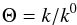 \begin{equation} \Theta = k / k^0 \label{eq:shielding function} \end{equation}