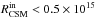 Mathematical equation: \hbox{$R_{\rm CSM}^{\rm in}< 0.5\times10^{15}$}