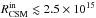 Mathematical equation: \hbox{$R_{\rm CSM}^{\rm in}\lesssim 2.5 \times 10^{15}$}