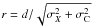 \hbox{$r=d/\sqrt{\sigma_X^2+\sigma_{\rm C}^2}$}