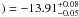 \hbox{$)=-13.91_{-0.05}^{+0.08}$}