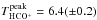 Mathematical equation: \hbox{$T_{\rm HCO^+}^{\rm peak}=6.4(\pm0.2)$}