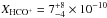 Mathematical equation: \hbox{$X_{\rm HCO^+}=7^{+8}_{-4}\times10^{-10}$}