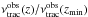 Mathematical equation: \hbox{$\nu_{\rm trac}^{\rm obs}(z)/\nu_{\rm trac}^{\rm obs}(z_{\rm min})$}