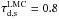 \hbox{$\tau^{\rm LMC}_{\rm d,s} = 0.8$}